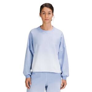 Lululemon Sweatshirt Womens M/L Blue Linen Ombre Wash LA Oversized Boxy Crew